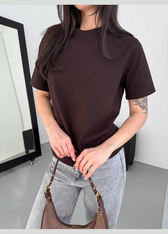 Женская коричневая футболка No Brand - (333338628)