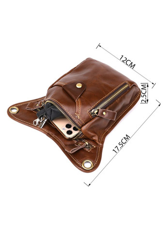 Поясна сумка 20014 Коричнева Vintage (329148946)