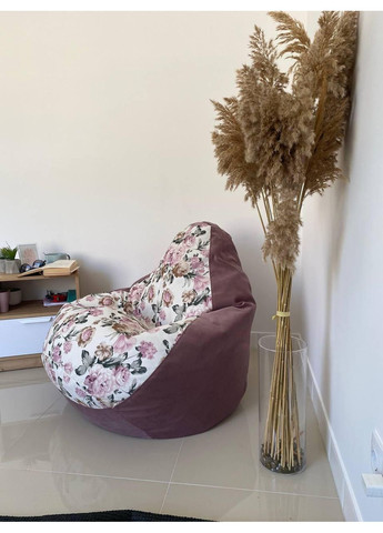 Крісло - мішок груша, M - 100х75 Багіра 11849+Mg Katania 4 SkyPuff (361258531)