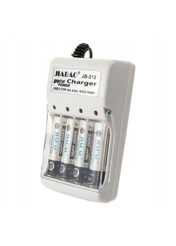 Зарядний пристрій для акумуляторів АА та ААА, Jiabao JB-212 + 4 акумулятори ААА No Brand (366238803)