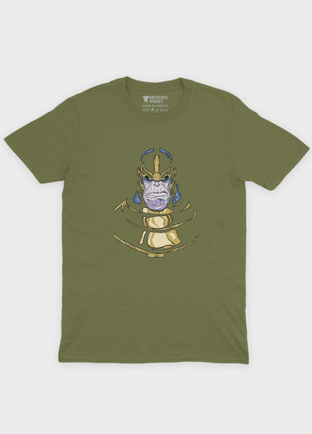 Хаки (оливковая) летняя мужская футболка с принтом супезлоды - танос (ts001-1-hgr-006-019-018-f) Modno