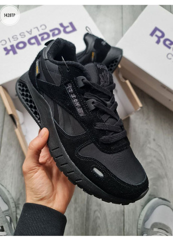 Чорні Осінні кросівки чоловічі reebok classic leather hexalite cordura black рібок No Brand
