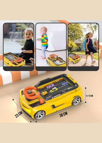 Іграшковий музичний автотренажер 6606E кермо-машинка, каталка зі шнурком Fun Game (327216568)