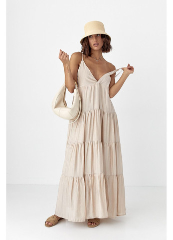 Летний женский стильный сарафан No Brand однотонный