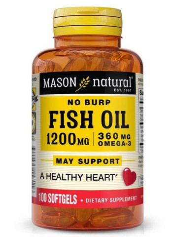Fish Oil 1200 mg Omega 360 mg 100 Caps Mason Natural (291848633)