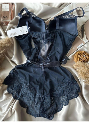 Жіноча нижня білизна мереживне боді синій Porlloma (315049896)