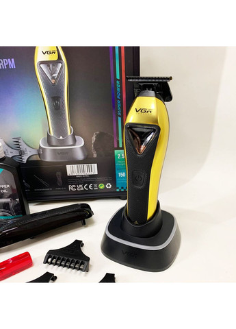 Триммер V-994, аккумуляторный, мотор MAGLEV VECTOR 3.0, 3 насадки, зарядная станция, кейс VGR (364666106)