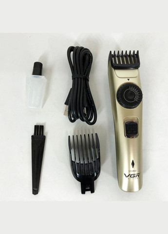 Машинка для стрижки волосся бездротова V-031, тример для бороди вусів 2 насадки, окантувальна машинка VGR (364666000)