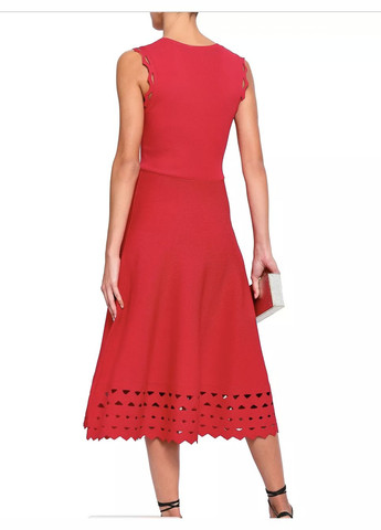 Червона святковий, коктейльна, повсякденний, карнавальний, вечірня, ділова, домашній, пляжна, кежуал стильна червона сукня міді а-силует, з відкритими плечима Maje