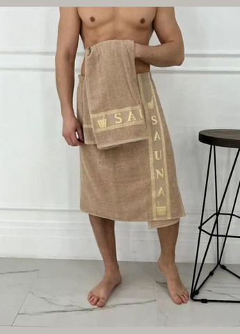 Набор в сауну для чоловіків 70х150 Капучино (П4К-am-mahra-m-002-2) No Brand світло-бежевий