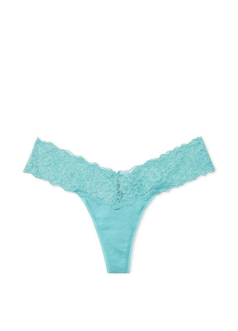 Женские трусики LaceWaist Cotton М голубые Victoria's Secret (286064482)