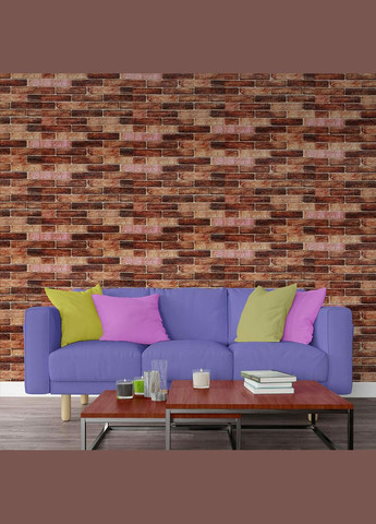 Самоклеящаяся 3D панель под коричневый катеринославский кирпич 19600x700x3мм SW-00001469 Sticker Wall (316100975)