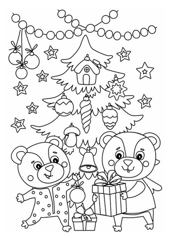 Зимові розмальовки з наліпками — Різдво в лісі колір різнокольоровий ЦБ-00234484 УЛА (303899458)