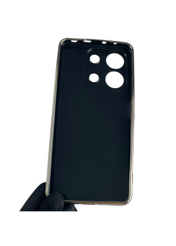 Чохол для Redmi Note 13 4G глянсовий із золотою окантовкою із захистом камери на сяомі редмі нот 13 4г чорний Xiaomi (366019541)