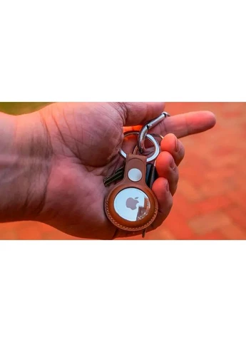 Чохол для пошукової мітки Apple AirTag Leather Key Ring Stormblue HC [87046] No Brand (401539643)