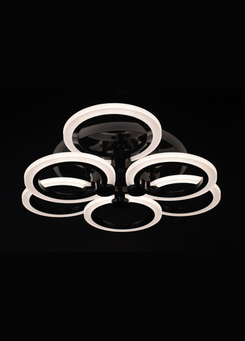 Люстра светодиодная потолочная LED светильник для квартиры на потолок лэд с пультом 26118 Черный 11х47х47 см. Sunnysky (364758373)