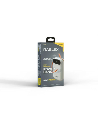 Зовнішній переносний аккумулятор зарядне Повер Банк Power Bank RB20FP 20000mAh 30W USB-C & iOS-kompatibel Lightning Rablex (357226846)