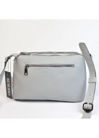 Сумка жіноча шкіряна сіра маленька молодіжна на три відділення через плече Serebro (371392440)