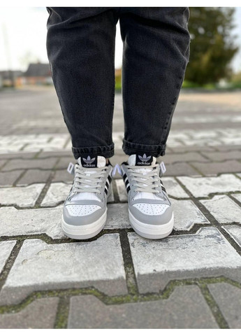 КРОССОВКИ ЖЕНСКИЕ ADIDAS FORUM GREY WHITE BLACK АДИДАС ФОРУМ No Brand серые демисезоны (367171758)