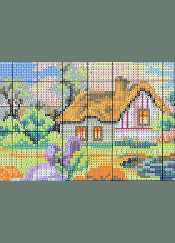 Набір для вишивання за нанесеною на канву схемою "The hometown of Pansy". AIDA 14CT printed 36*29 см Joy Sunday (313612958)