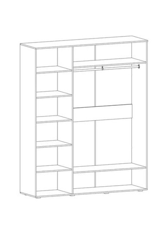 Шкаф распашной со штангой и полками ST-0027 от MORELI (363058417)