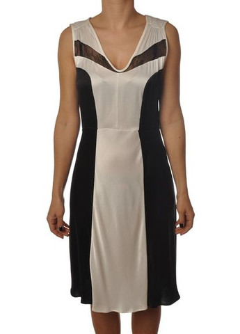 Черно-белое коктейльное платье футляр Pinko колор блок