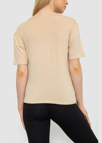 Світло-бежева футболка жіноча однотонна Ager 186R309