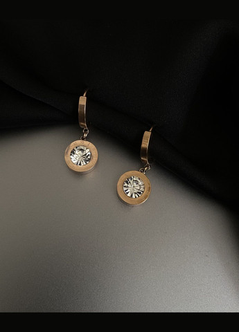 Серьги круглый замок золотого цвета 32081 No Brand (335064101)