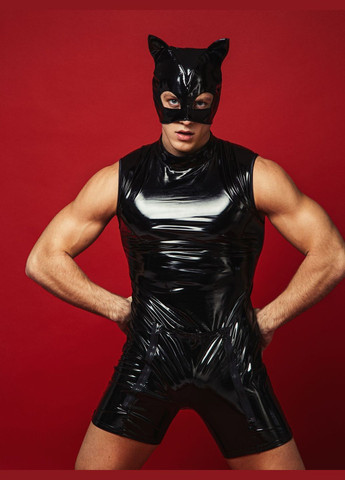 Комбідрес чоловічий лакований «Розпусний Джо»,, М, відкриті сідниці, зручні блискавки D&A (297587444)