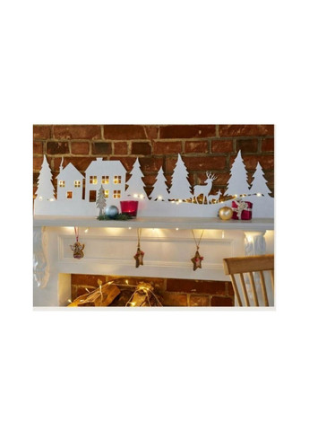 Новогодний декор окна с гирляндой Домики 60 х 30 см, Led Livarno home (302449683)