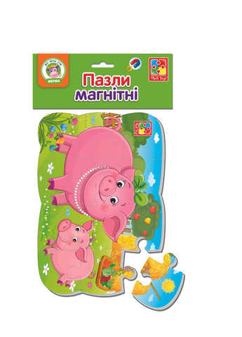 Пазлы на магните А5 "Свинка и поросенок" VT3205-77 (укр) Vladi toys (293154148)