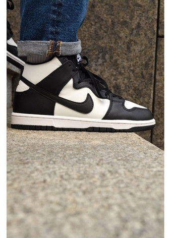 Черные демисезонные кроссовки мужские nike dunk high black white найк сб данк No Brand