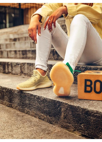 КРОССОВКИ ЖЕНСКИЕ ADIDAS YEEZY BOOST 350 V2 ANTLIA АДИДАС ИЗИ БУСТ No Brand жёлтые демисезоны (367170172)