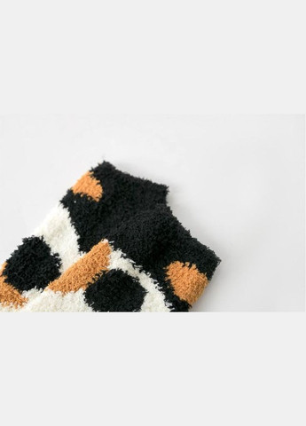 Комбинированные теплые махровые носки кошачьи лапки пятнистые трехцветные (312515327)