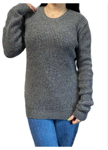 Темно-серый демисезонный шерстяной свитер Wool & Cashmere