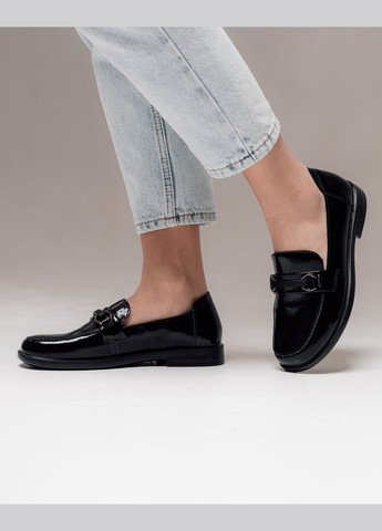 ALLSY Лофери жіночі чорні лакова шкіра чорний з натуральна шкіра, китай — всесезон (324217722)