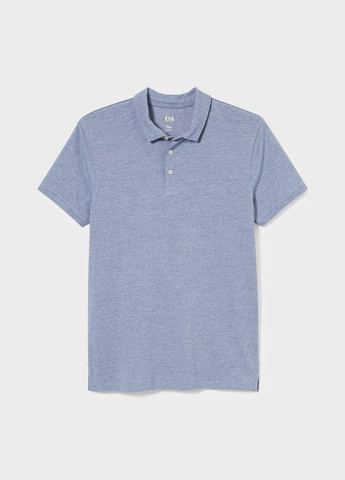 Голубой футболка-поло из хлопка для мужчин C&A однотонная