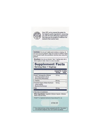 Ноотропы для снятия стресса веганские SharpMind 30 капсул с ашвагандой Solaray (367956572)