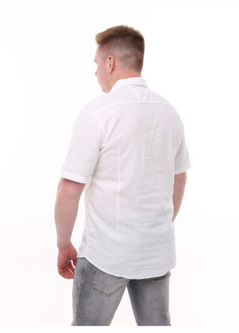 Сорочка чоловіча біла лляна пряма літня Jean Piere Пряма (294560455)