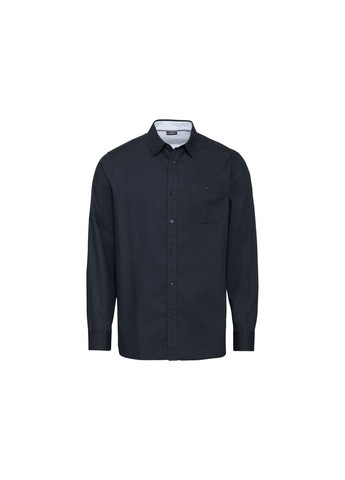 Рубашка однотонна бавовняна для чоловіка 318945 темно-синій Livergy (266895963)