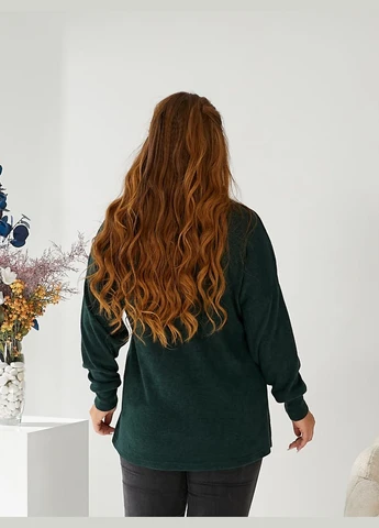 Зелений демісезонний жіночий светр із високим горлом колір пляшка New Trend