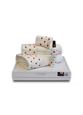 Подарочный набор полотенец La, 3 шт. с ароматом Lovely Maison белый