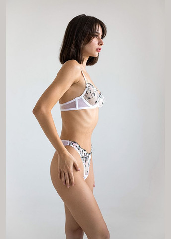 Белый демисезонный комплект из вышитой сетки - serene kari shop atelier xl/85b (1810ls-27br-wh) Ova Ova Brand