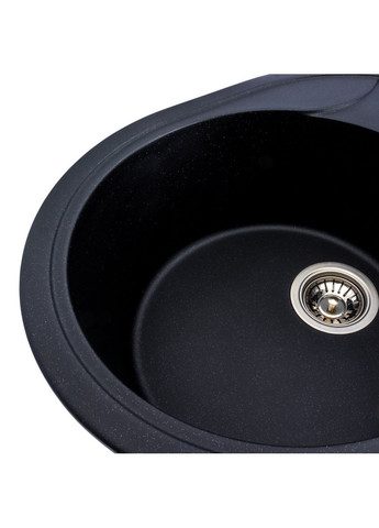 Гранитная мойка для кухни 5847 ONYX матовая (черный металлик) Platinum (336932366)