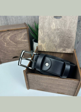 Шкіряний чоловічий ремінь класичний поясний пояс чорний з натуральної шкіри Diplom (328948442)