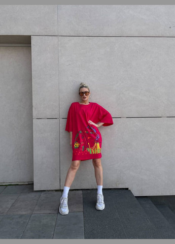 Жіноча футболка-сукня з принтом No Brand - (325833808)