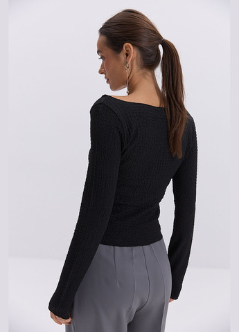 Женский лонгслив из жатого шоколадного трикотажа Arjen (324392997)