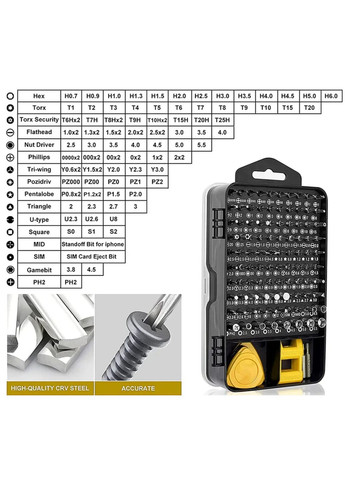 Набор отверток 115 в 1 инструмент для ремонта (PW-S115V1) No Brand (370392706)