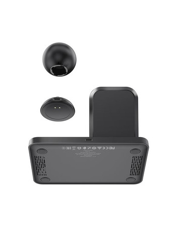 Беспроводная зарядка, настольная зарядная станция QI Ultra-Charge 3in1 CW33 |5-15W QI 2А| Черный Hoco (337351994)