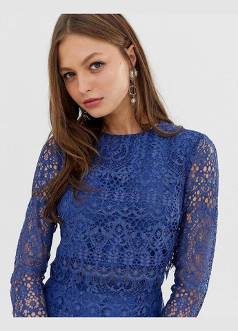 Синее платье меди кружевное Asos